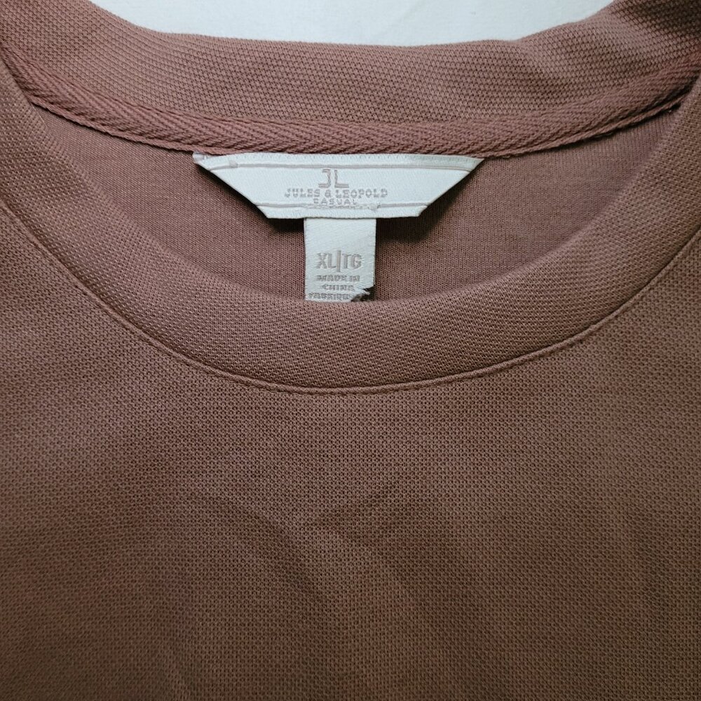 Jules & Leopold Boxy Cropped Crewneck Sweatshirt Drawstring Hem Brown Womens XL - Picture 4 of 9